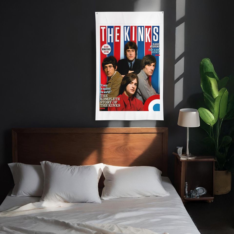 1960s Retro British Rock Music Textile Poster