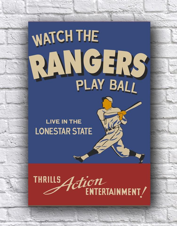 Texas Rangers Baseball Poster Premium Matte Vertical