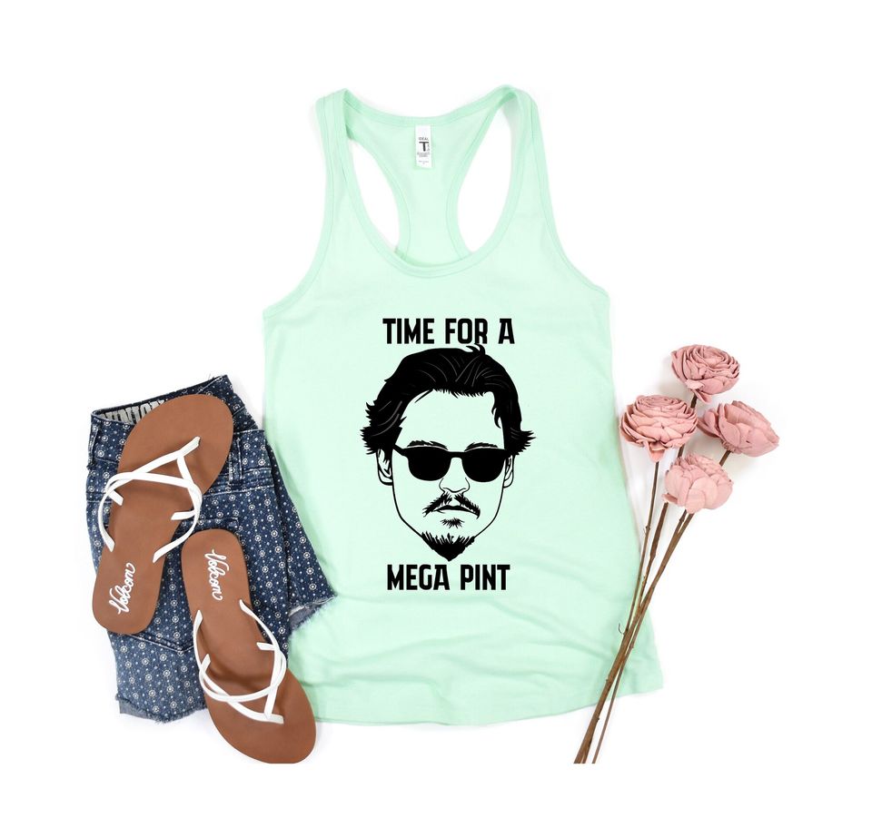 Time for A Mega Pint Tank Top, Johnny Depp Tank Top