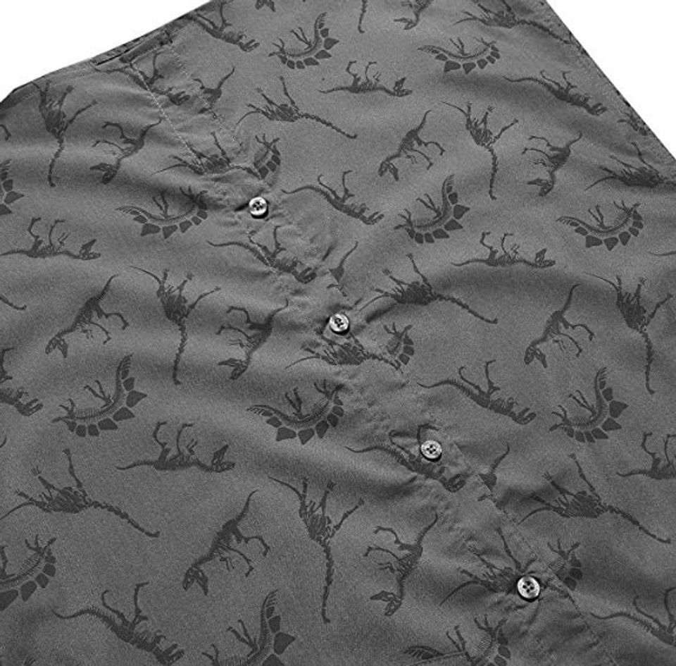 Molokai Charcoal Dinosaur Button Down Shirt