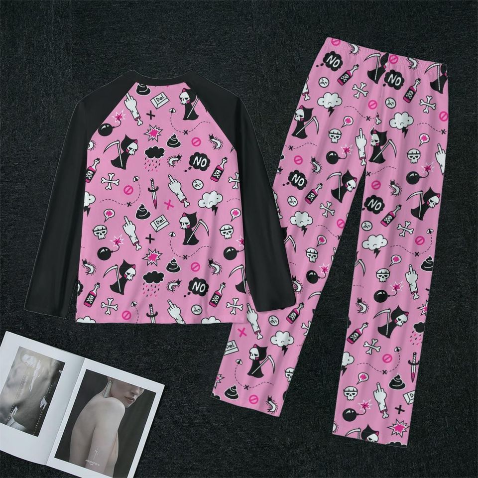 Pink Death 2 Piece Women's Pajamas