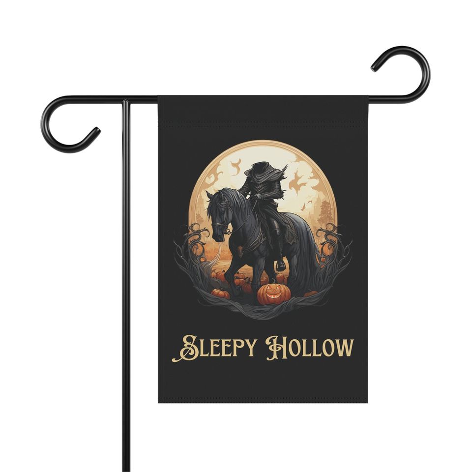 Sleepy Hollow Headless Horseman Halloween Yard Flag: Gothic Fall Decor