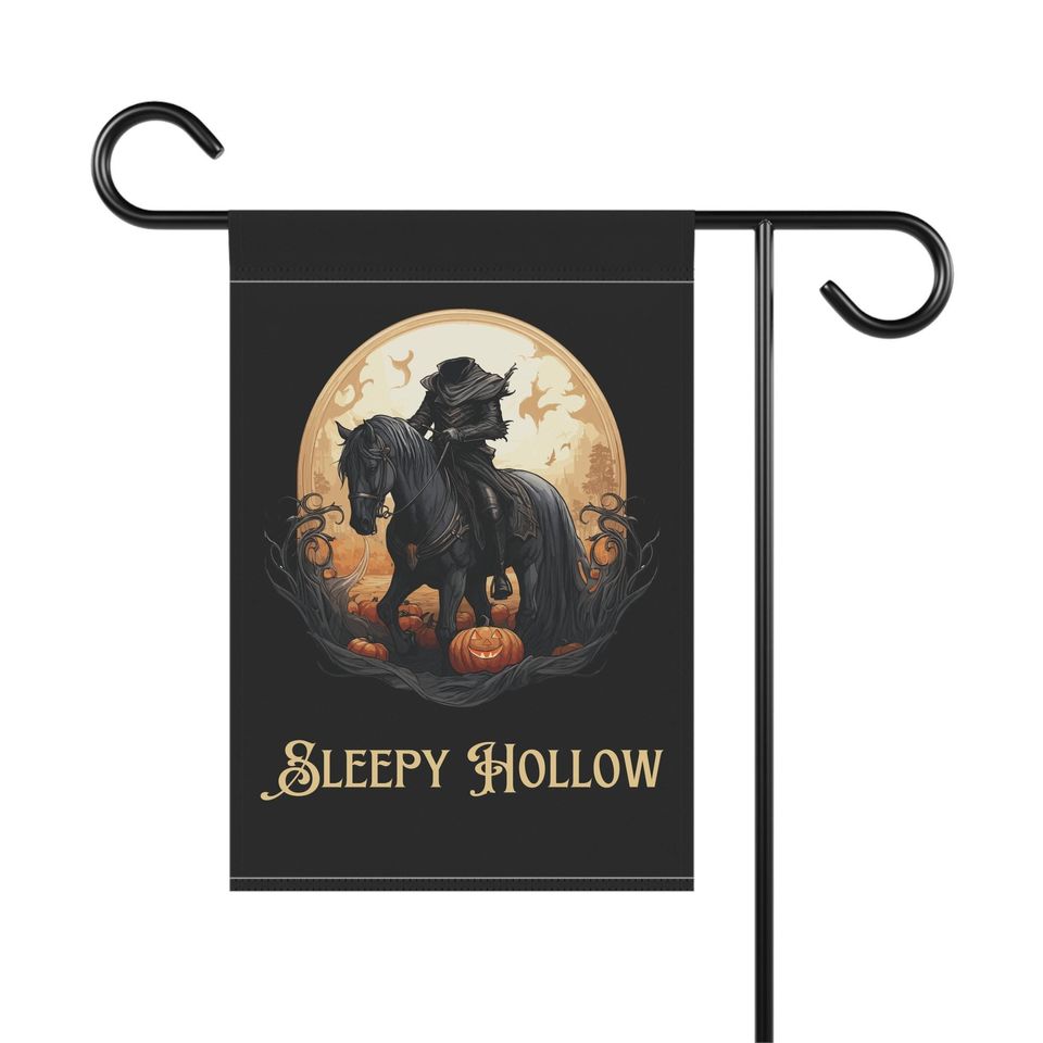 Sleepy Hollow Headless Horseman Halloween Yard Flag: Gothic Fall Decor