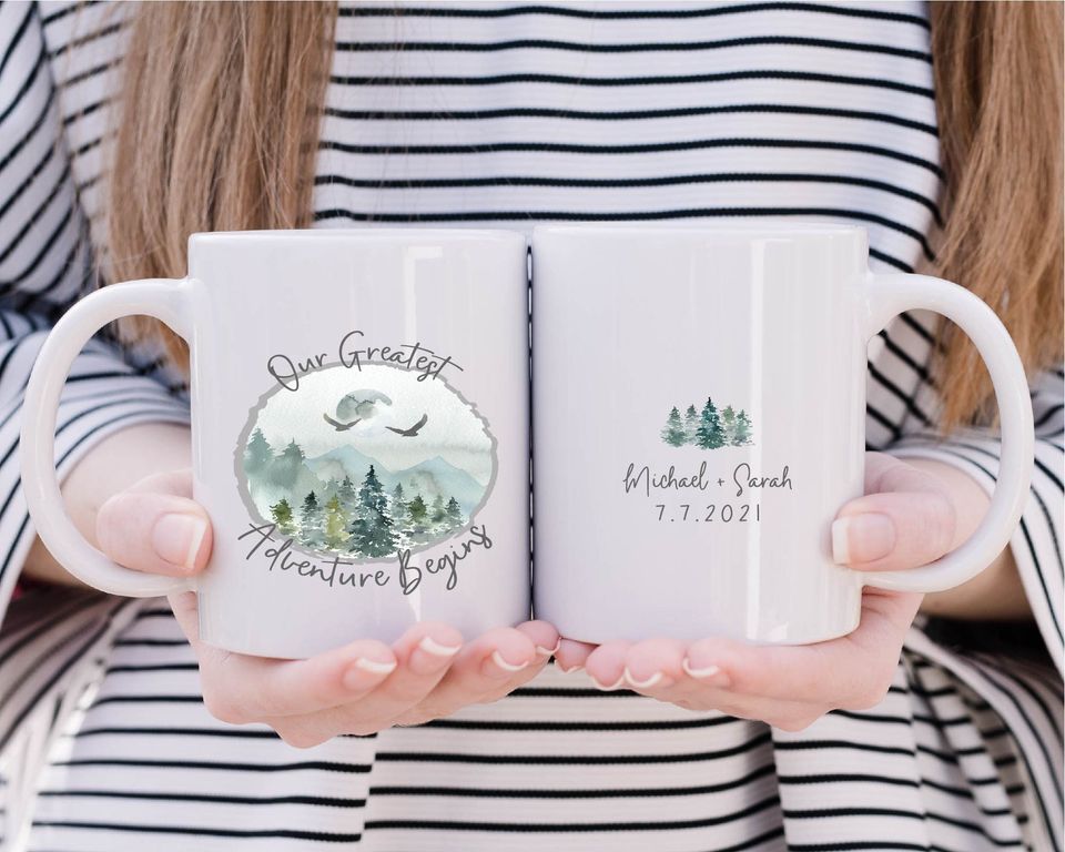Personalized Wedding Mugs, Couples Ceramic Mugs