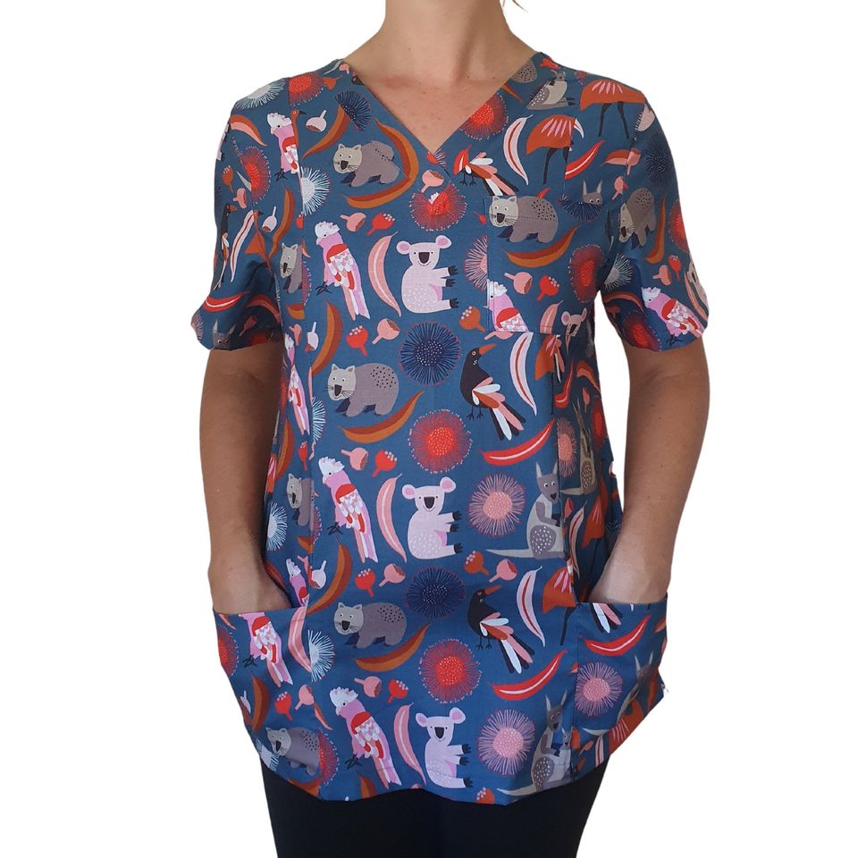 AUSSIE SCRUB TOP for Dentists, vets, Nurses
