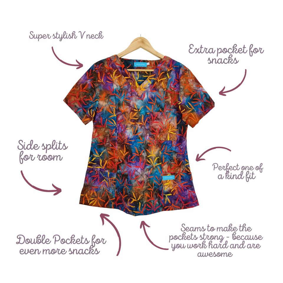 AUSSIE SCRUB TOP for Dentists, vets, Nurses