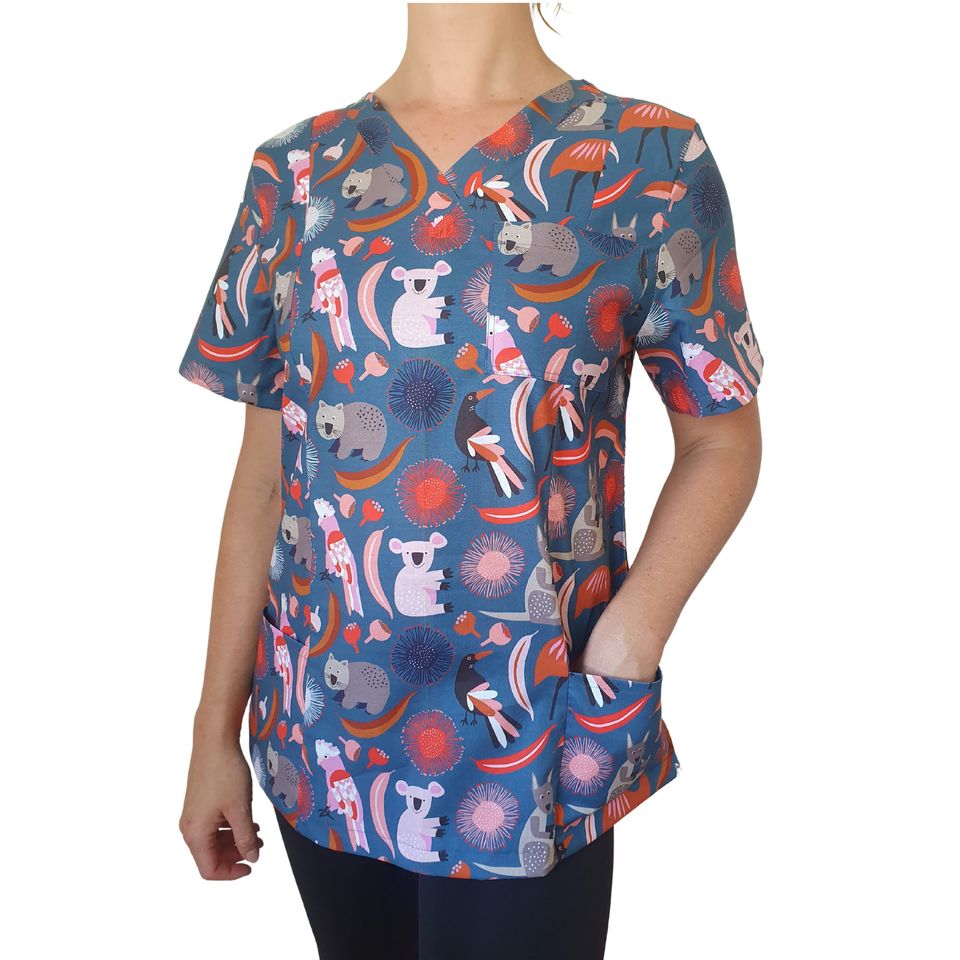 AUSSIE SCRUB TOP for Dentists, vets, Nurses