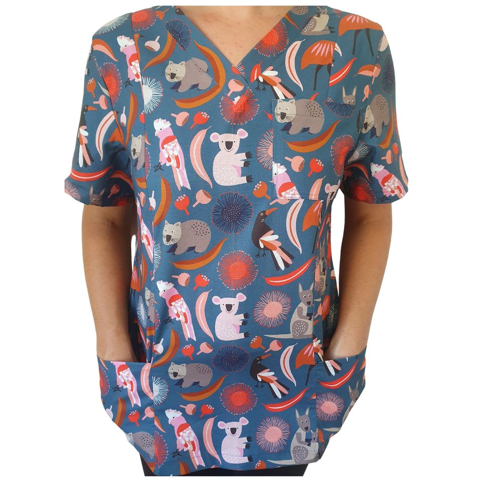 AUSSIE SCRUB TOP for Dentists, vets, Nurses