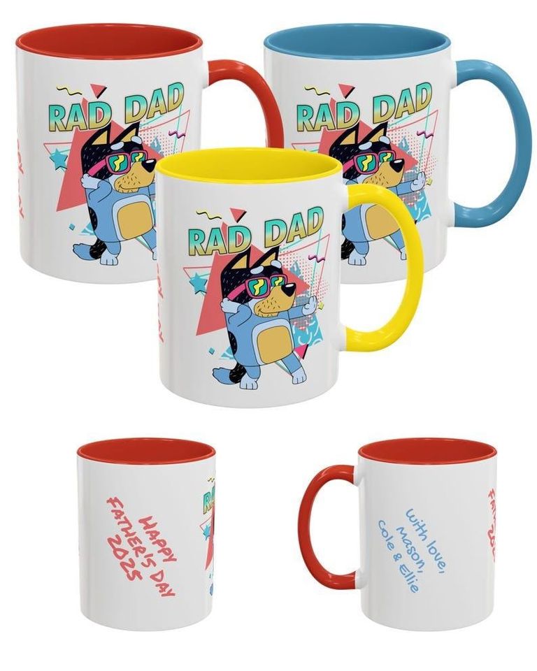 Rad Dad Fathers Day Gift Coffee Mug - BlueyDad Theme