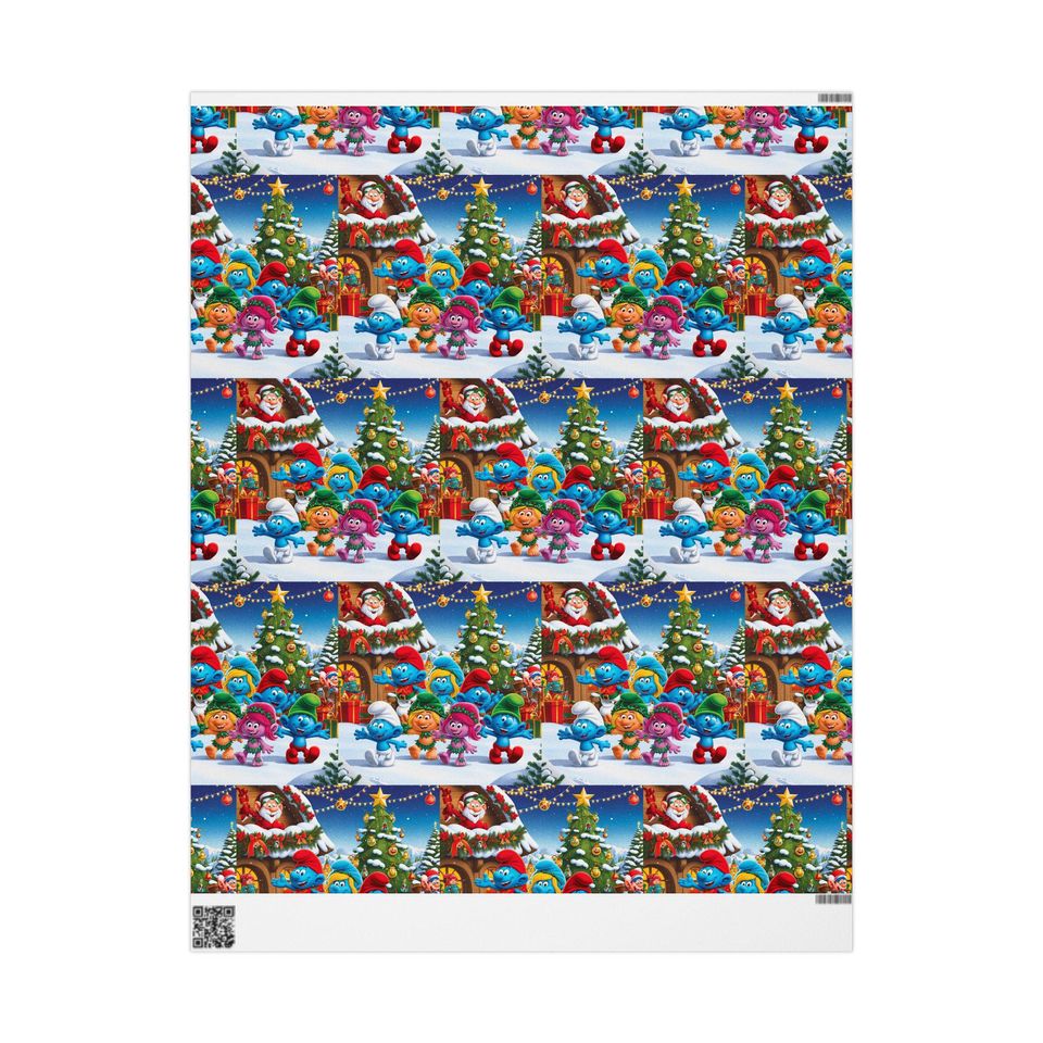 Christmas Smurf Kids Wrapping Paper: Festive Holiday Packaging