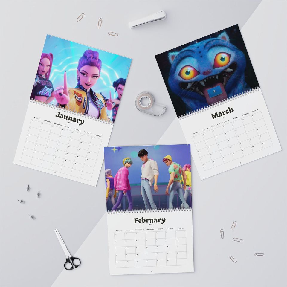 Kpop Demon Hunters 2026 Wall Calendar - Movie Inspired, Animated Design, Gift for Fans, Home Decor, Office Organization, Unique Planner