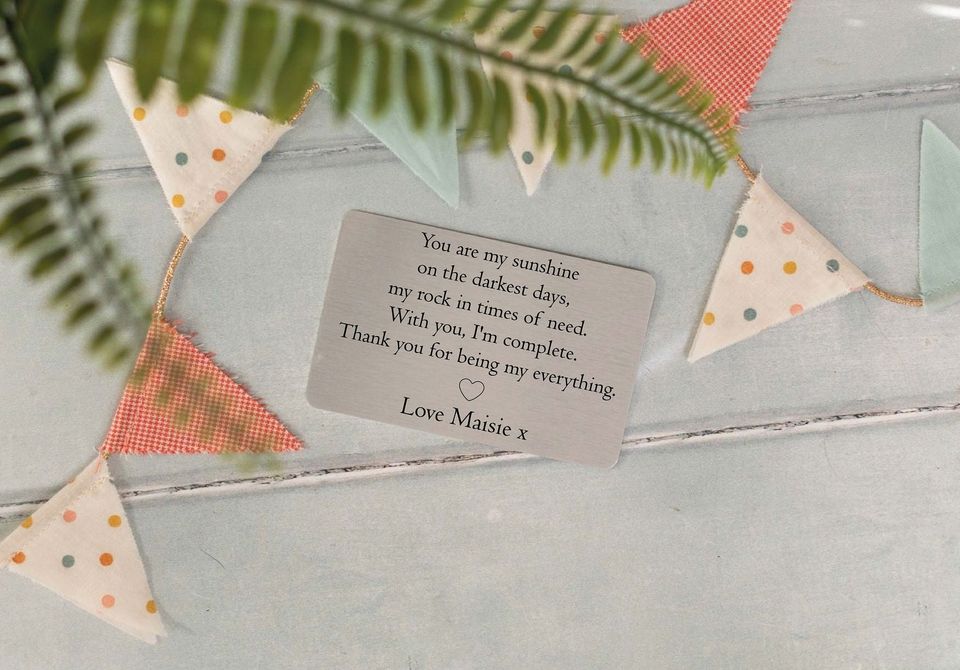 Personalised Sentimental Metal Wallet Card