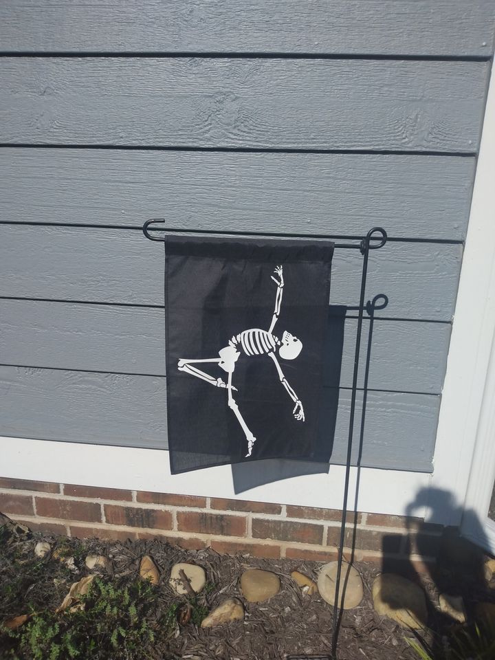 Halloween garden flag, Dancing skeleton garden flag, Halloween garden flags