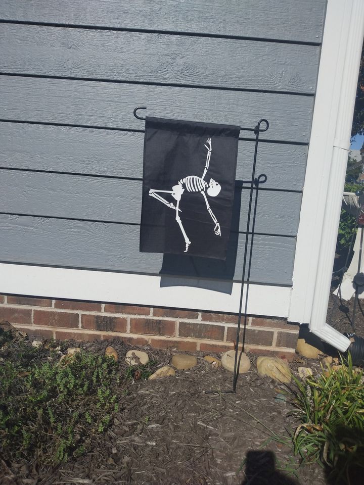 Halloween garden flag, Dancing skeleton garden flag, Halloween garden flags