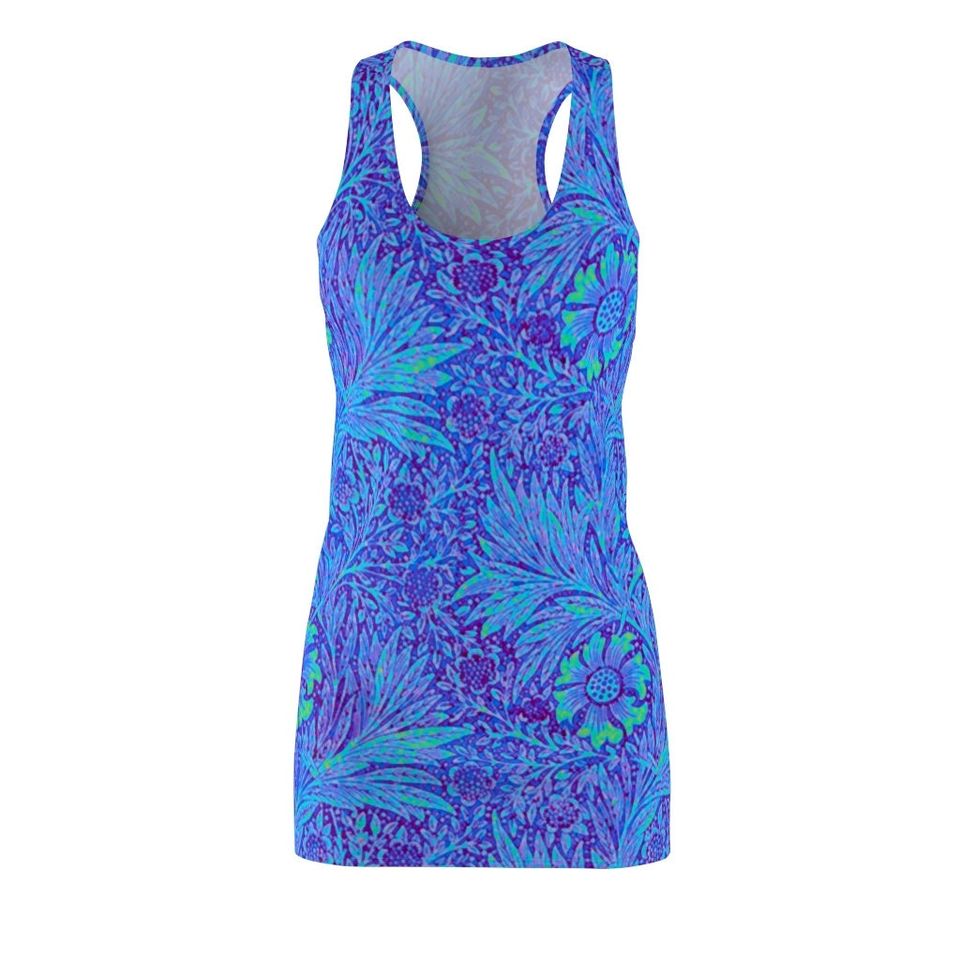 "Blue Marigold" Women's Cut & Sew Racerback Dress