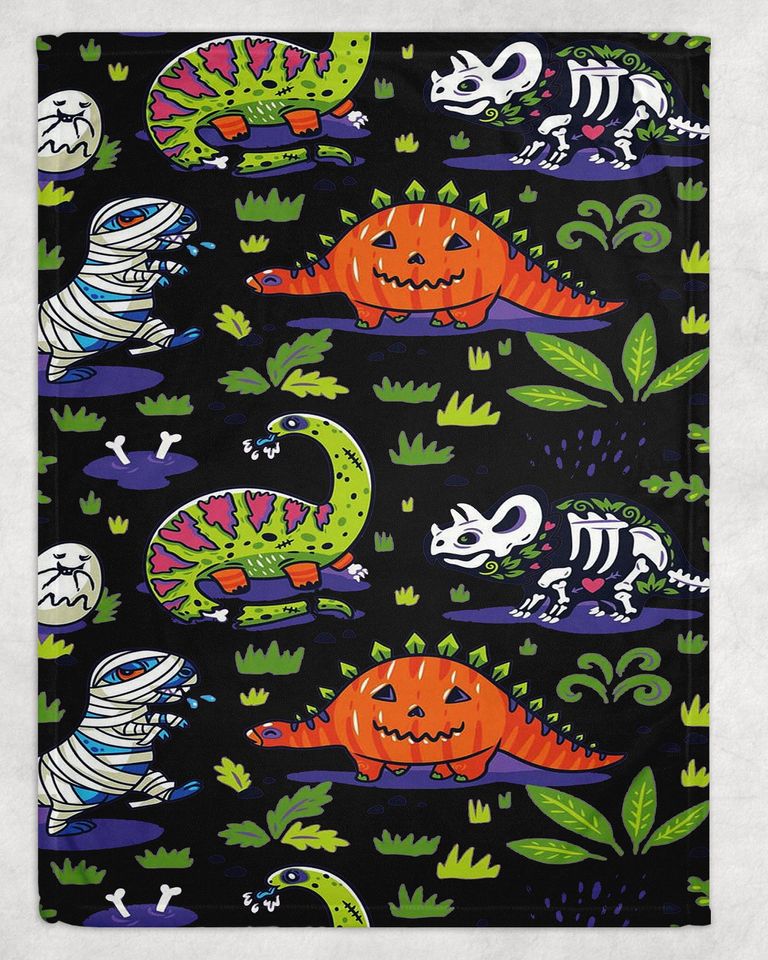 Dinosaur Halloween Fleece Blanket