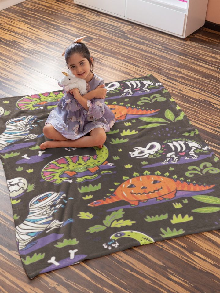 Dinosaur Halloween Fleece Blanket