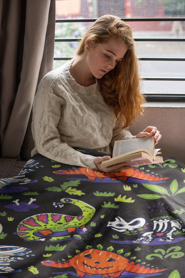 Dinosaur Halloween Fleece Blanket
