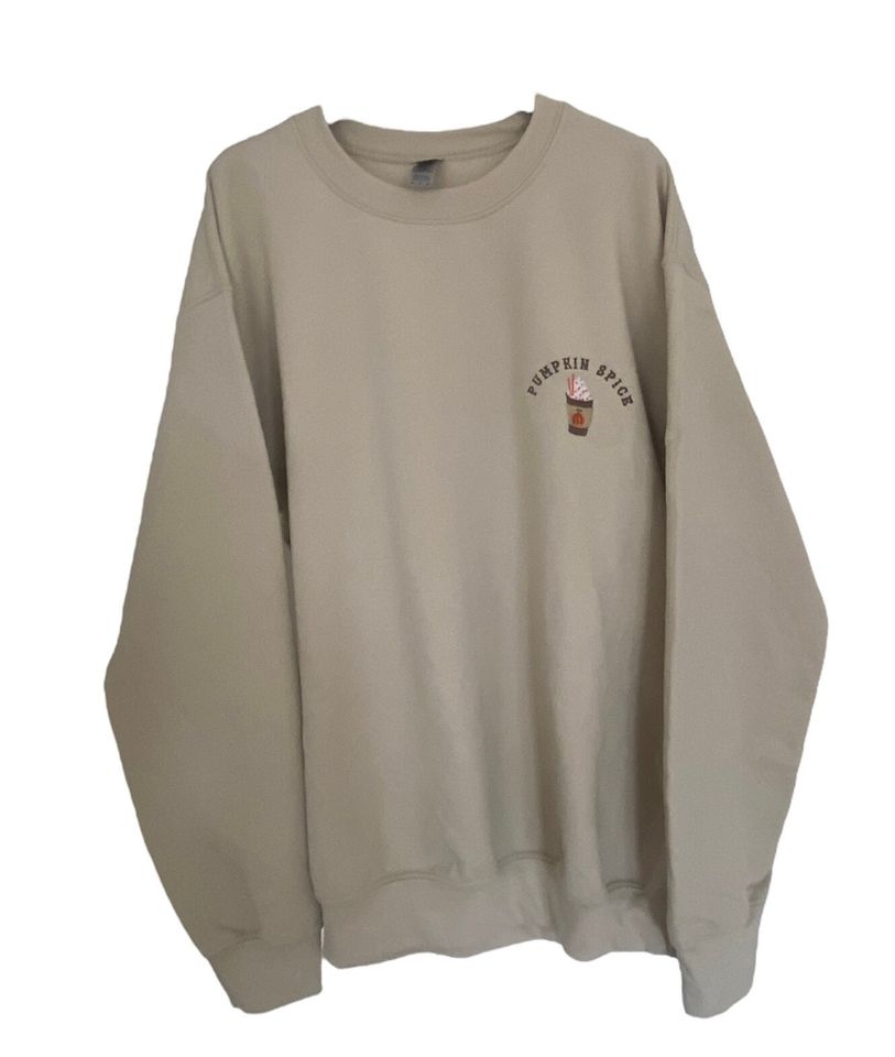 Pumpkin Spice Sweatshirt Vintage Halloween Sweater Embroidered Sweater Fall