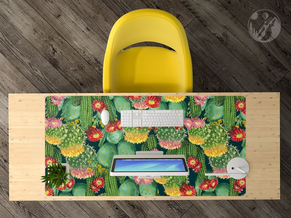 Cacti Flowers Desk Mats