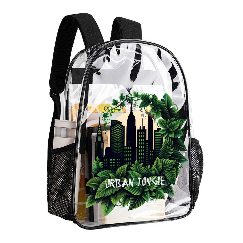 Urban Jungle School Bag, Transparent Backpack, See Through Rucksack