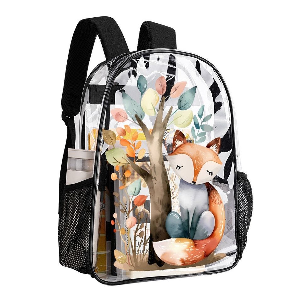 Transparent Bag, Fox Transparent Backpack, See Through Rucksack