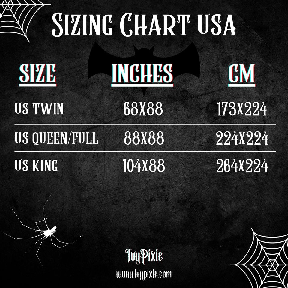 Gothic Bedding Gothic  Duvet Cover - Purple Bats Gothic Bedding Set Decor Bedding Sets