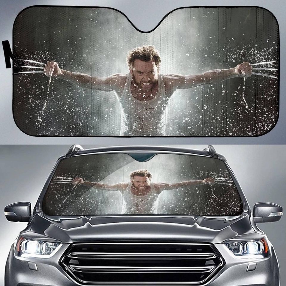 Wolverine Power Auto Sun Shade, Deadpool 3 Car Windshield, MCU Superhero Car Protector, X-men Wolverine Auto Sunshade