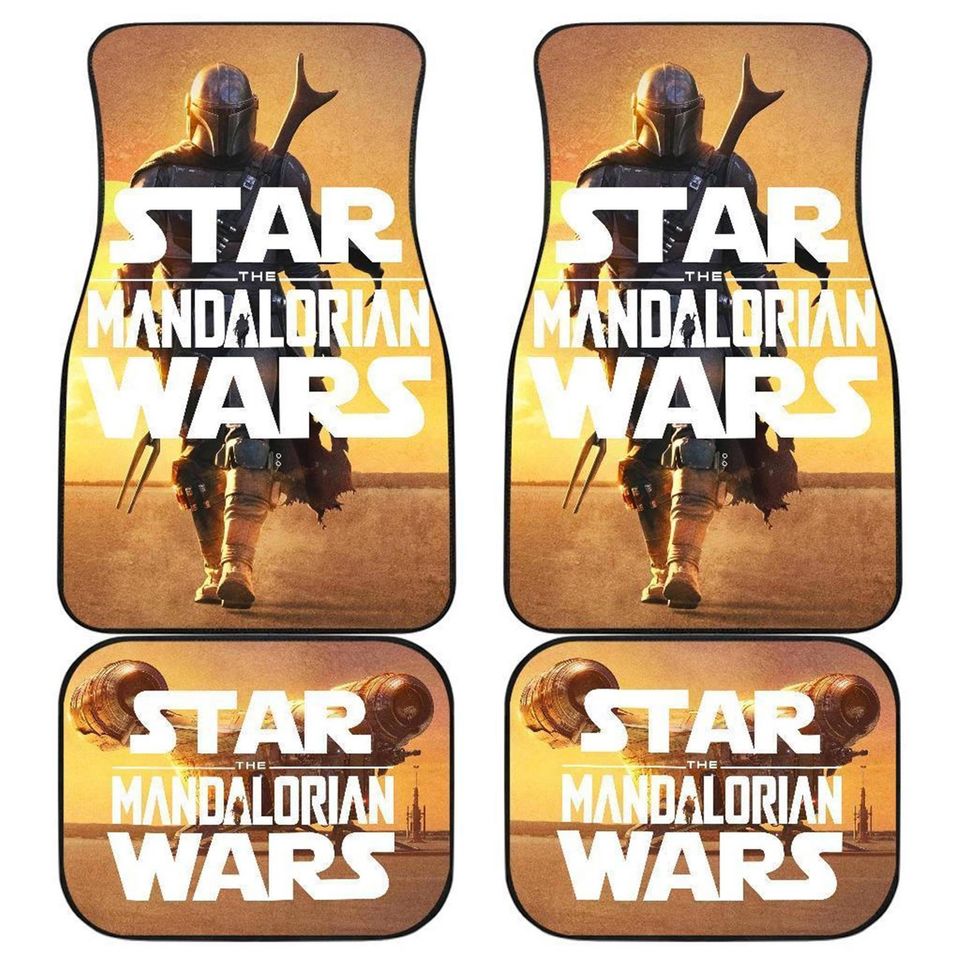 The Mandalorian Sunset Car Floor Mats | Starwars Car Mats | The Galaxy Edge Car Decor Car Accessories