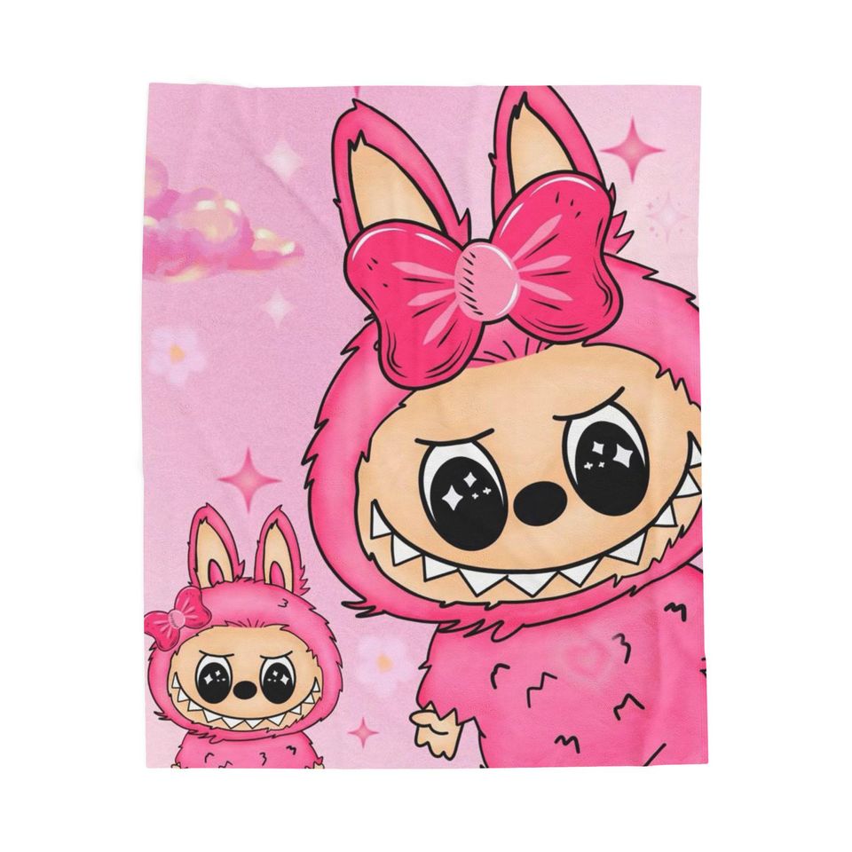 Labubu Design Fleece Blanket
