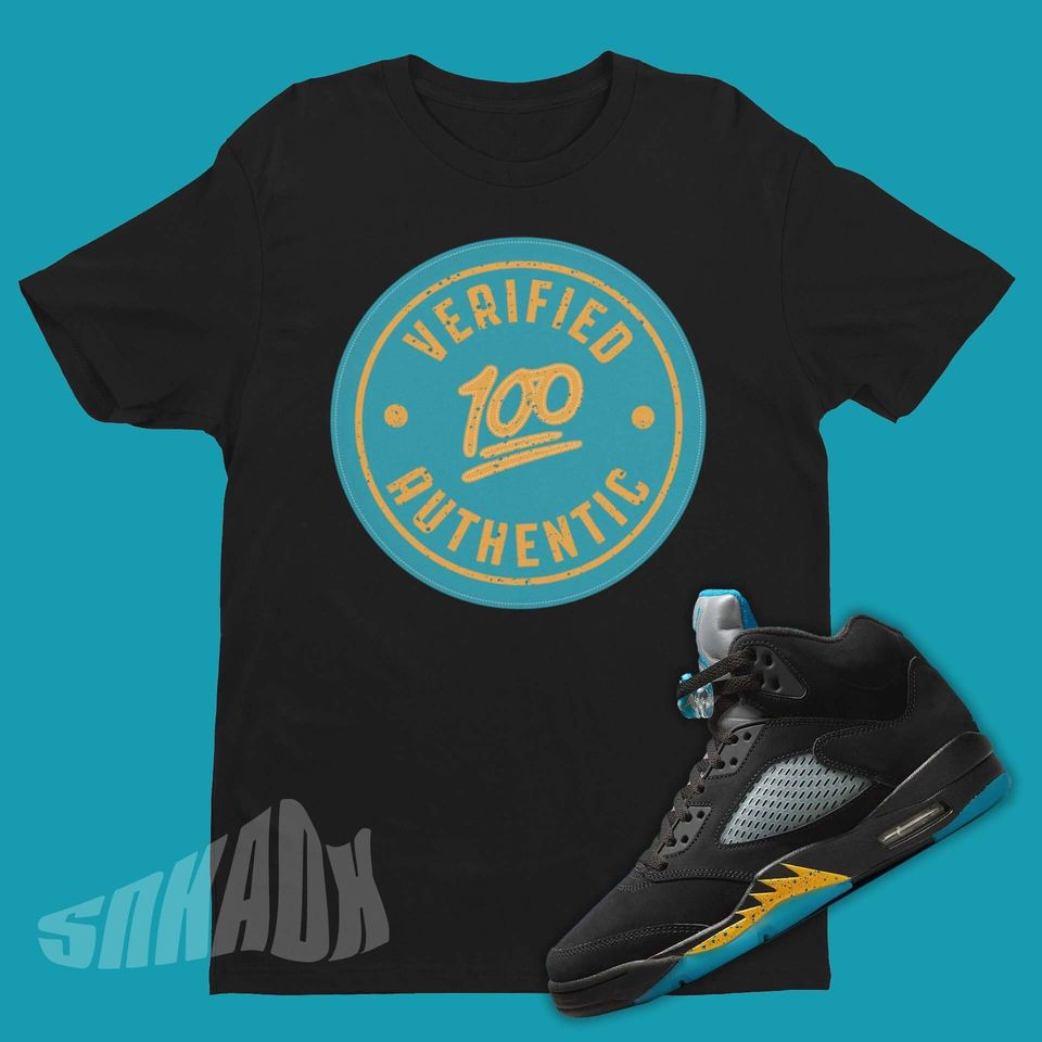 Verified Authentic Shirt To Match Air Jordan 5 Aqua