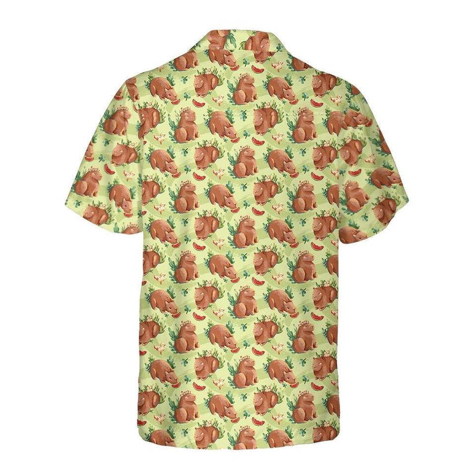 Cute Capybara Hawaiian Shirt, Chill Guy Meme Button Up Shirt