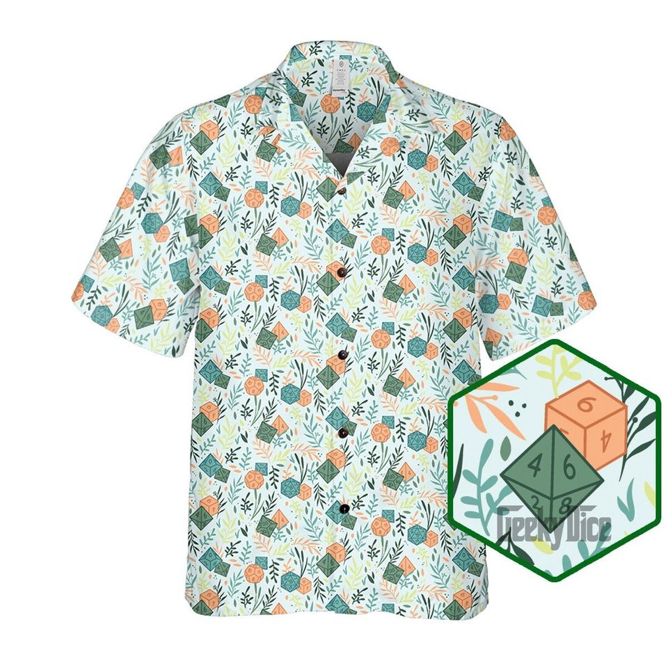 DnD Dice Pattern Hawaiian Shirt
