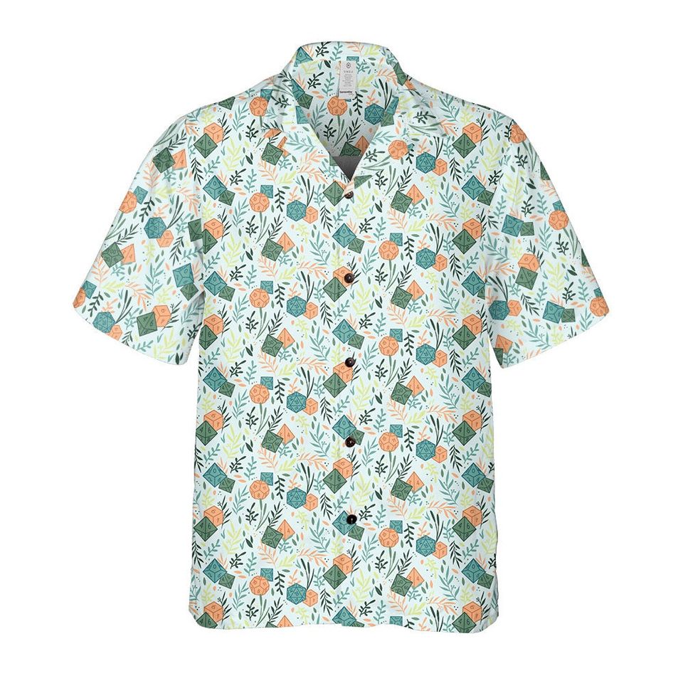 DnD Dice Pattern Hawaiian Shirt