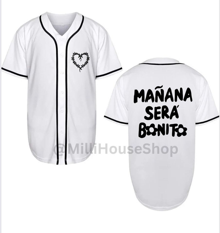 Bad Bunny Jersey, Black Baseball Jersey