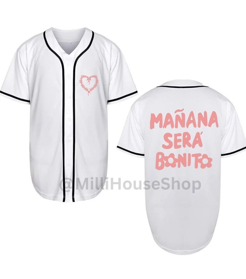 Bad Bunny Jersey, Black Baseball Jersey