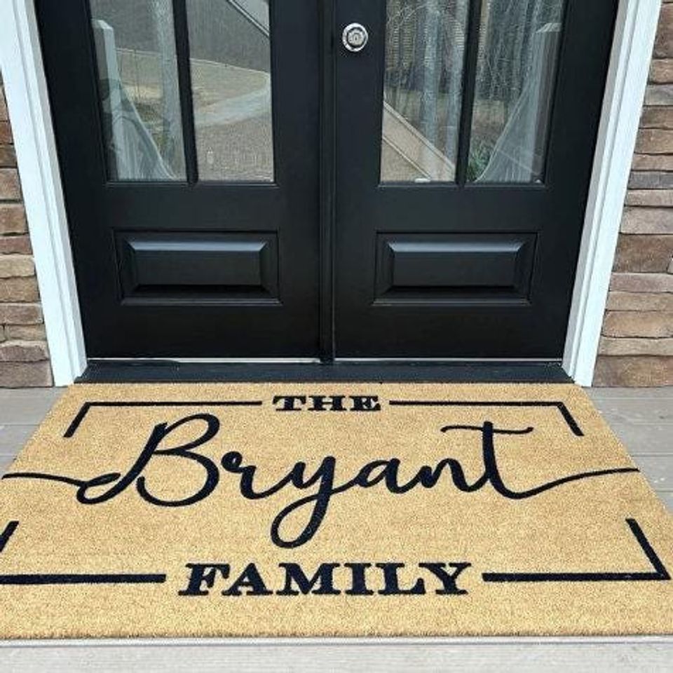 Coir Doormat Custom Welcome Mat for Weddings  Real Estate