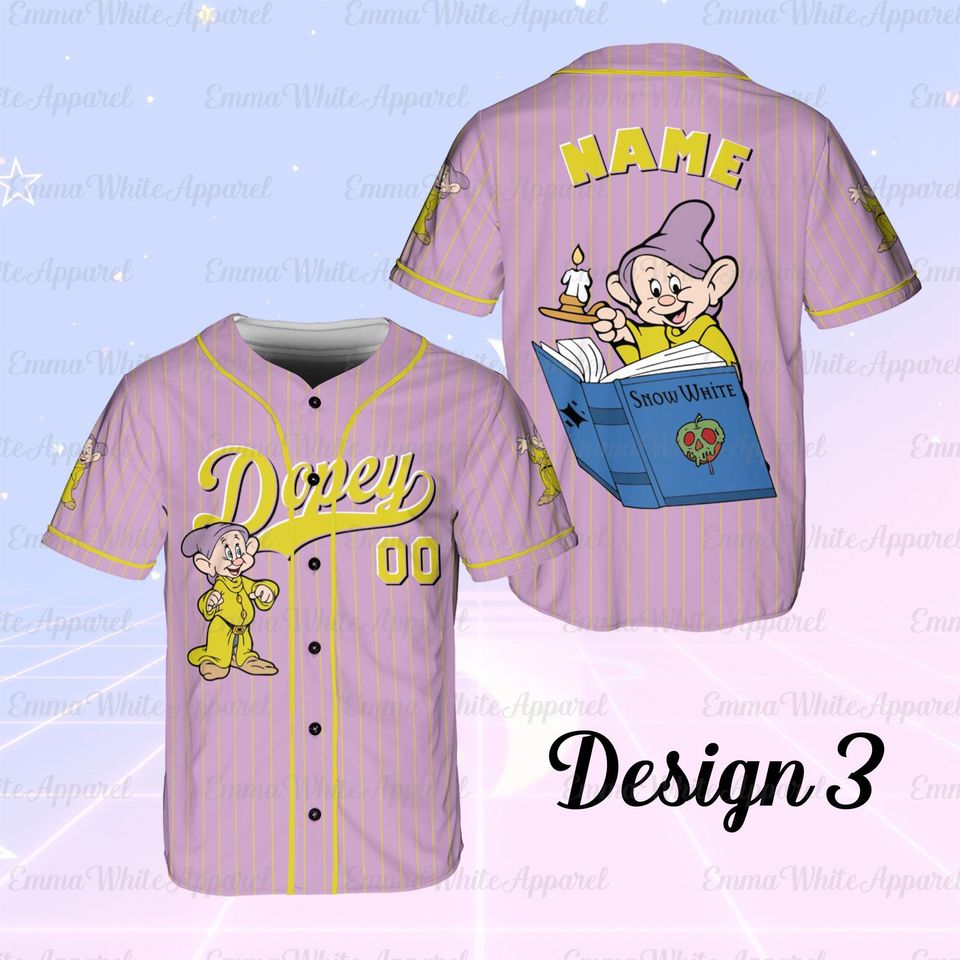 Snow White Dopey Dwarf Baseball Jersey