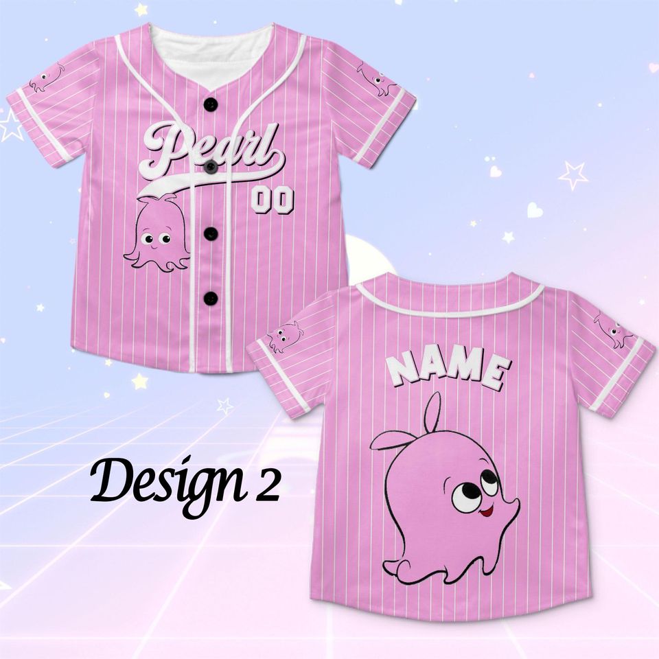 Finding Nemo Pearl Baseball Jersey, Disney Pearl Character Jersey, Disney Finding Nemo Baseball Jersey