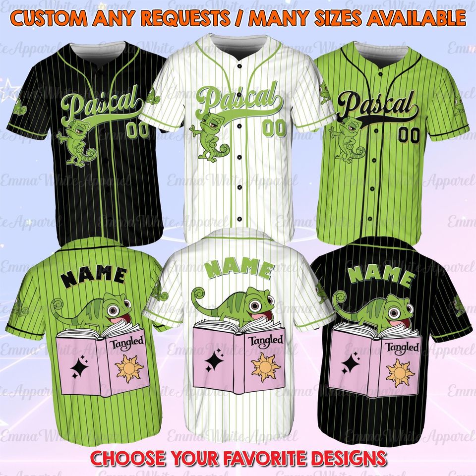 Tangled Pascal Sidekick Baseball Jersey Disney Pascal Chameleon Friend Shirt