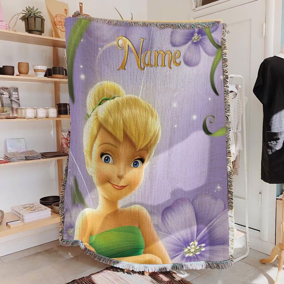 Custom Tinkerbell Blanket Disney Fairies Fleece Throw Blanket