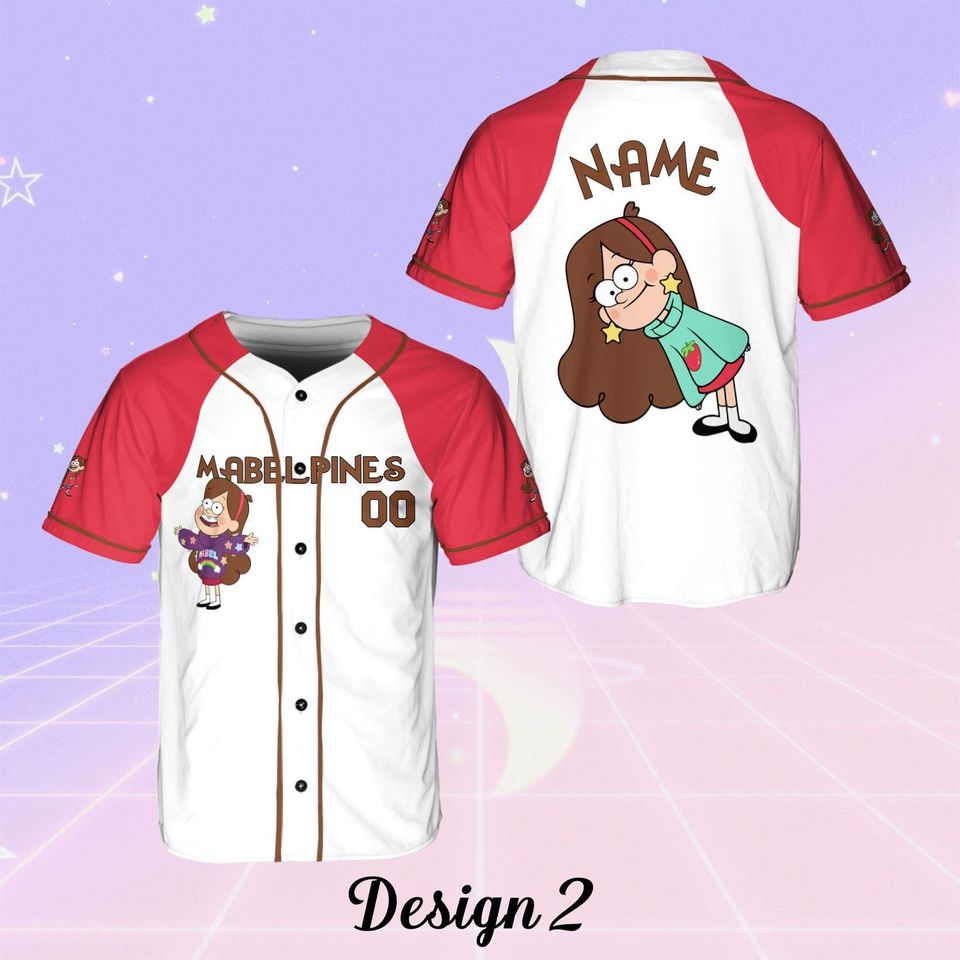 Personalized Name Gravity Falls Jersey, Disney Gravity Falls Characters Jersey, Custom Gravity Falls Baseball Jersey, Disney Team Outfit