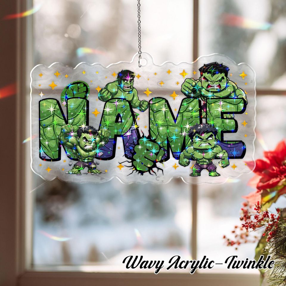 Marvel Hulk Christmas Ornament, Custom Shape Superhero Decor, Kid Hero Acrylic Ornament