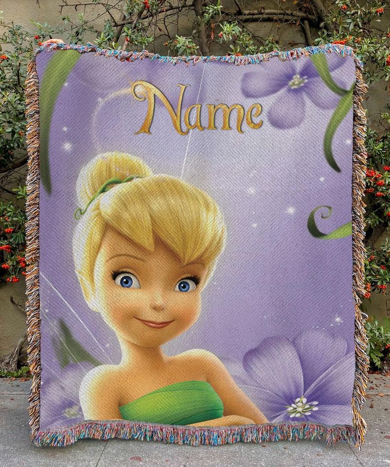 Custom Tinkerbell Blanket Disney Fairies Fleece Throw Blanket