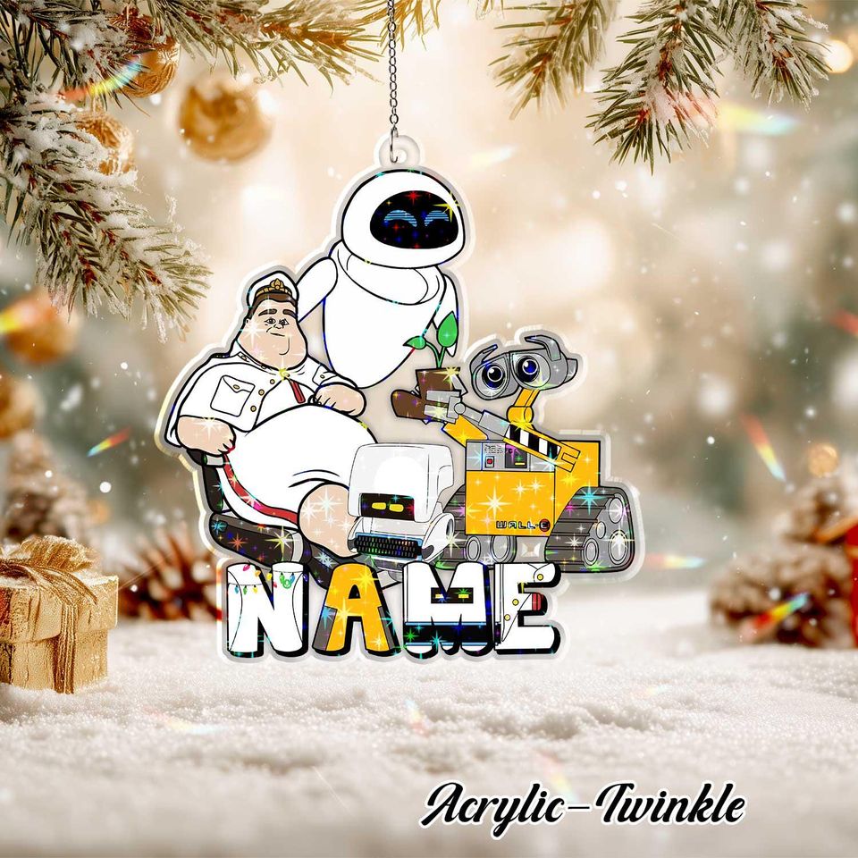 Wall-E and EVE Acrylic Ornament - Disney Pixar Robot Movie Wall Decor, Customizable Space Adventure Keepsake