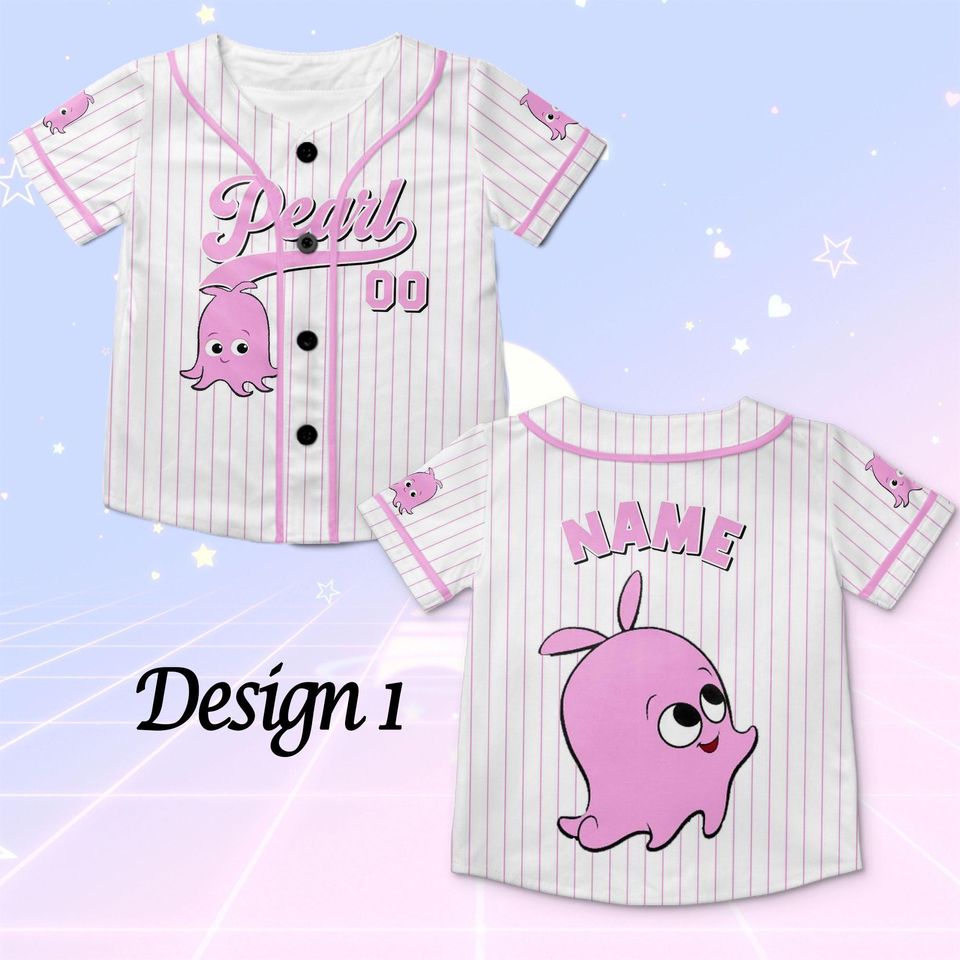 Finding Nemo Pearl Baseball Jersey, Disney Pearl Character Jersey, Disney Finding Nemo Baseball Jersey