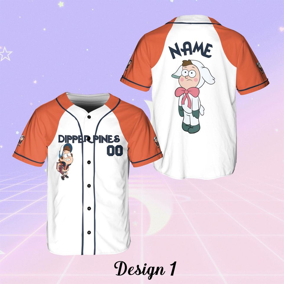 Personalized Name Gravity Falls Jersey, Disney Gravity Falls Characters Jersey, Custom Gravity Falls Baseball Jersey, Disney Team Outfit