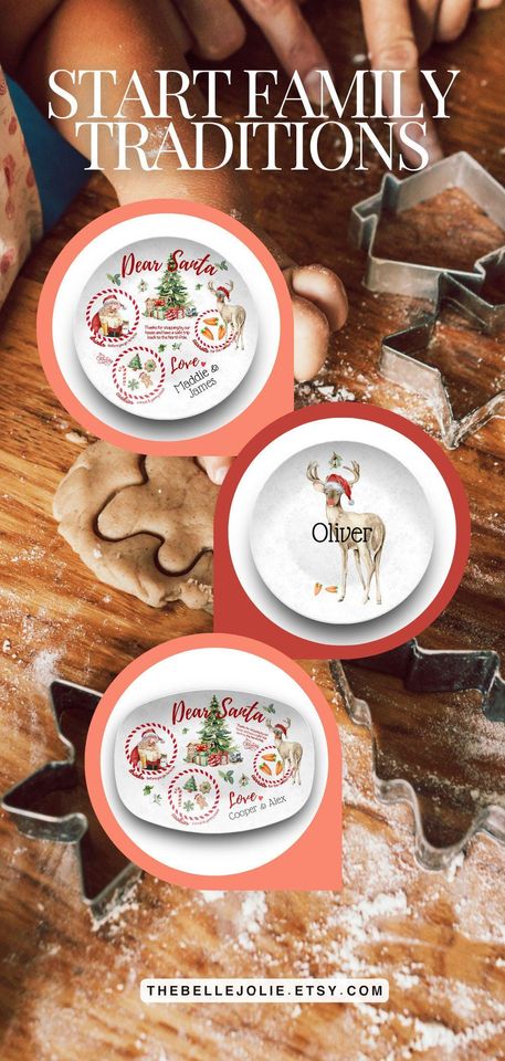 Personalized Santa Plate Christmas Platter Kid Christmas Eve Treat Board Santa Cookie Plate Custom Family Name Plate Santa Tray Made in USA