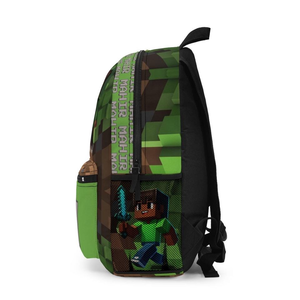 Minecraft Backpack, Custom Personalized Kids Travel Backpack, School Gift