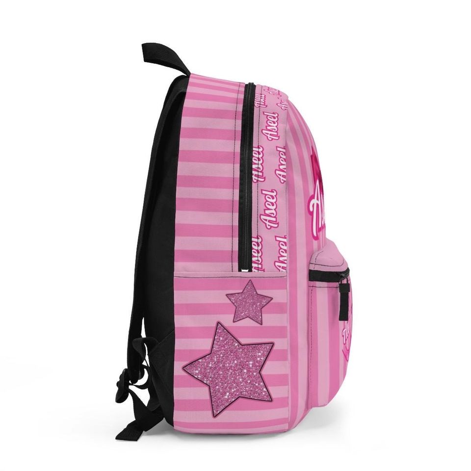 Pink Barbie Personalized Backpack, Kids Travel and School Bag in Pastel Colors